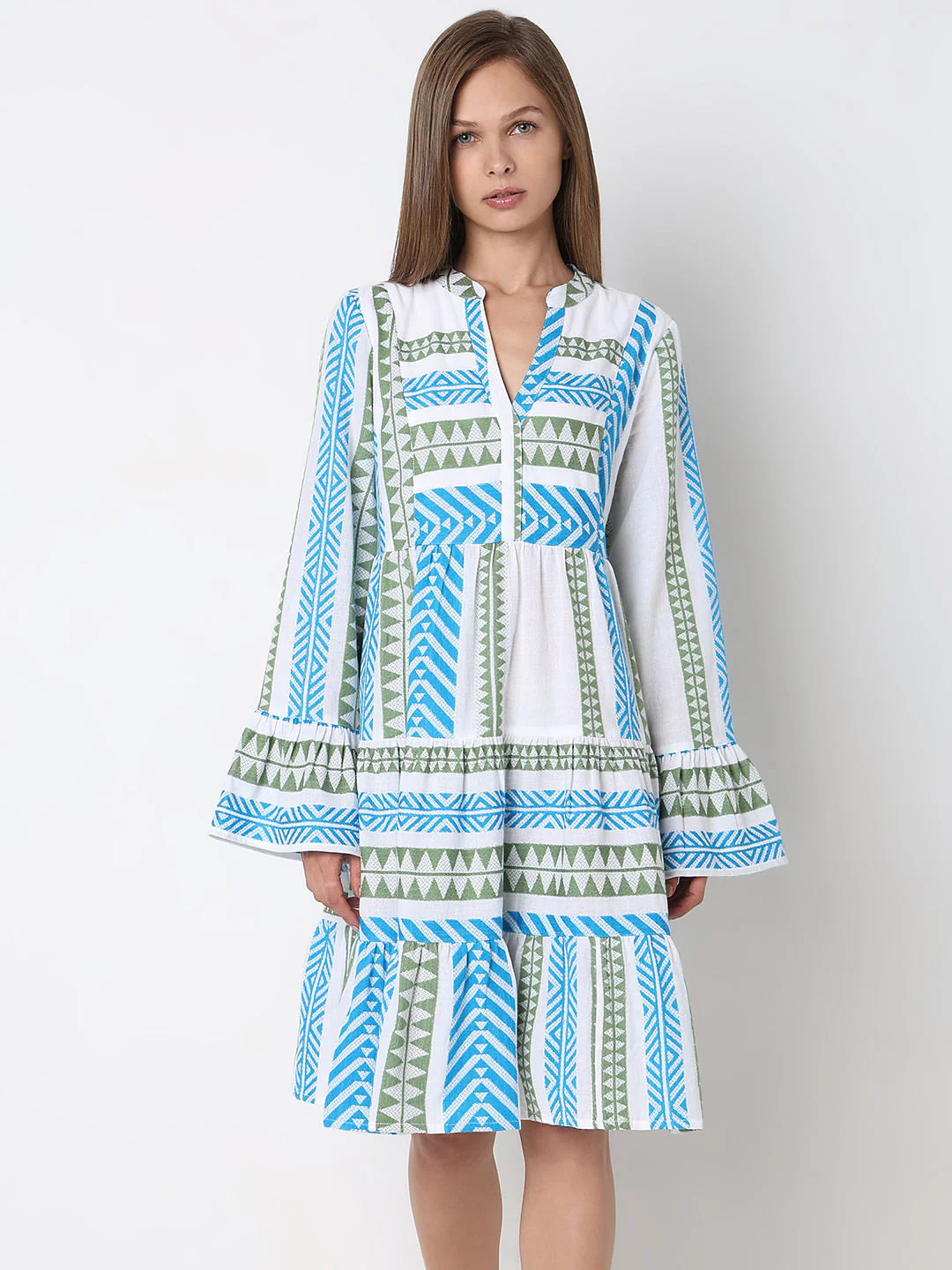 Blue Abstract Print Dress - Image 2