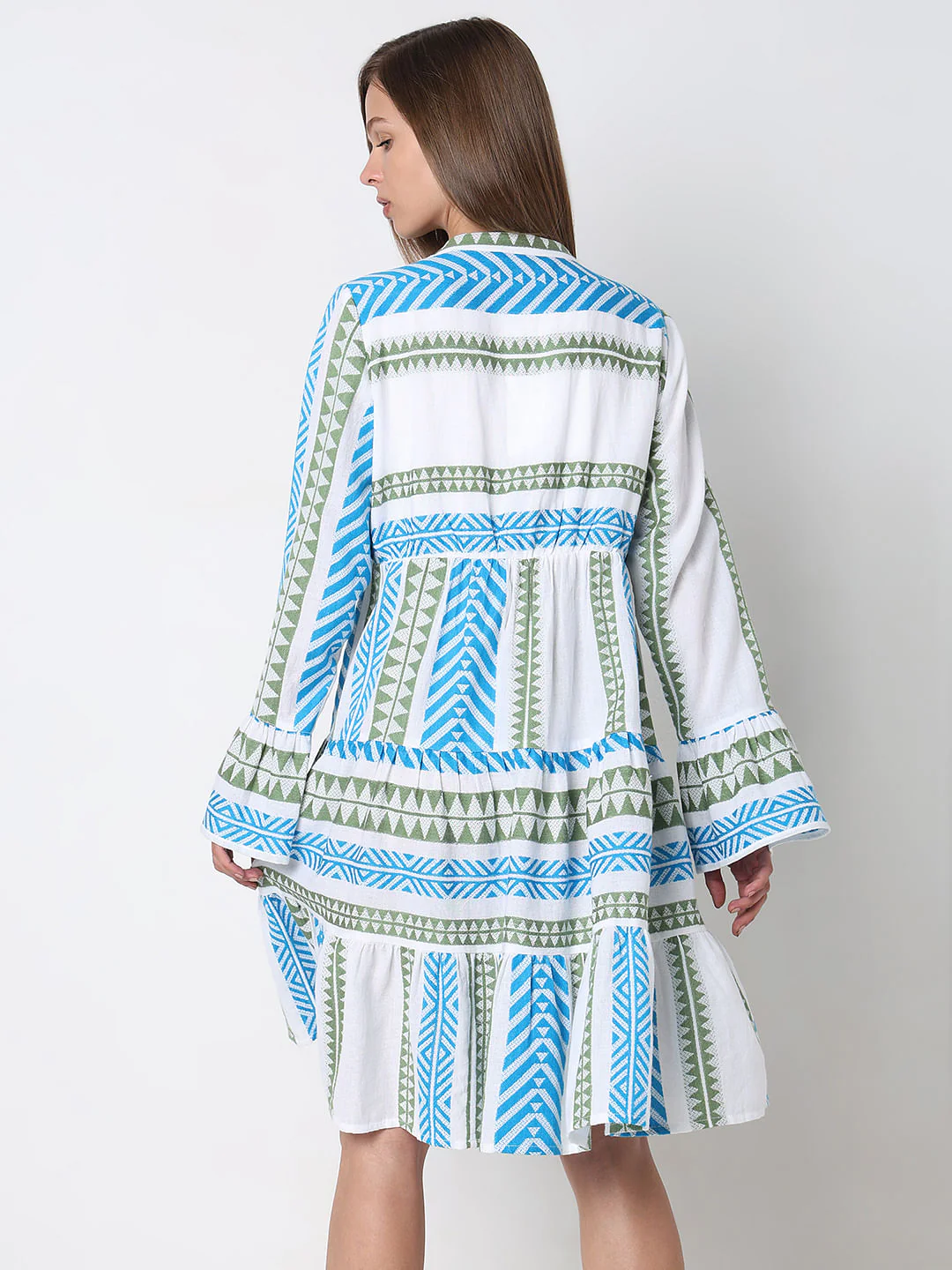 Blue Abstract Print Dress - Image 4