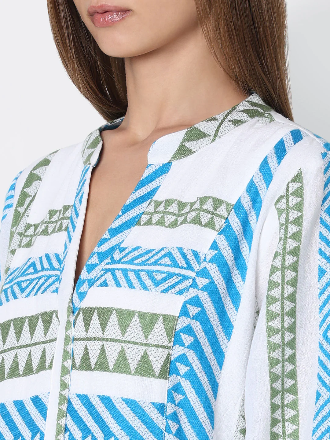 Blue Abstract Print Dress - Image 8