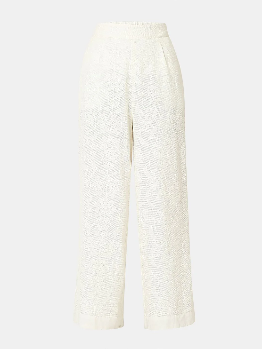 Off-White Textured Co-Ord Set Culottes - Image 7