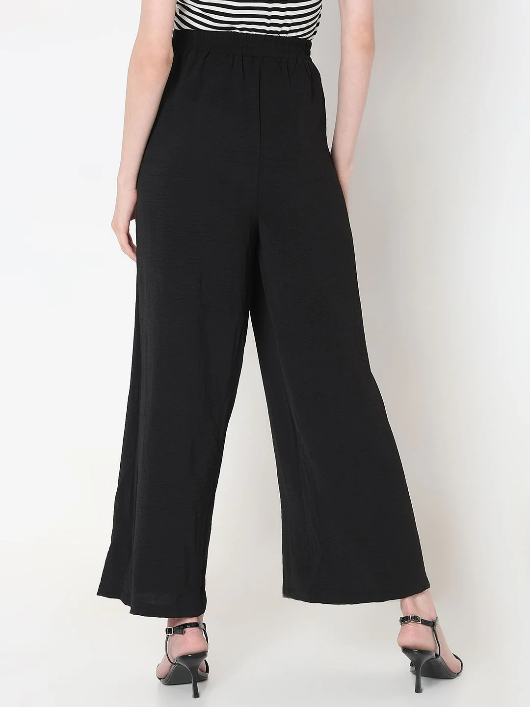 Black High Rise Straight Fit Pants - Image 4