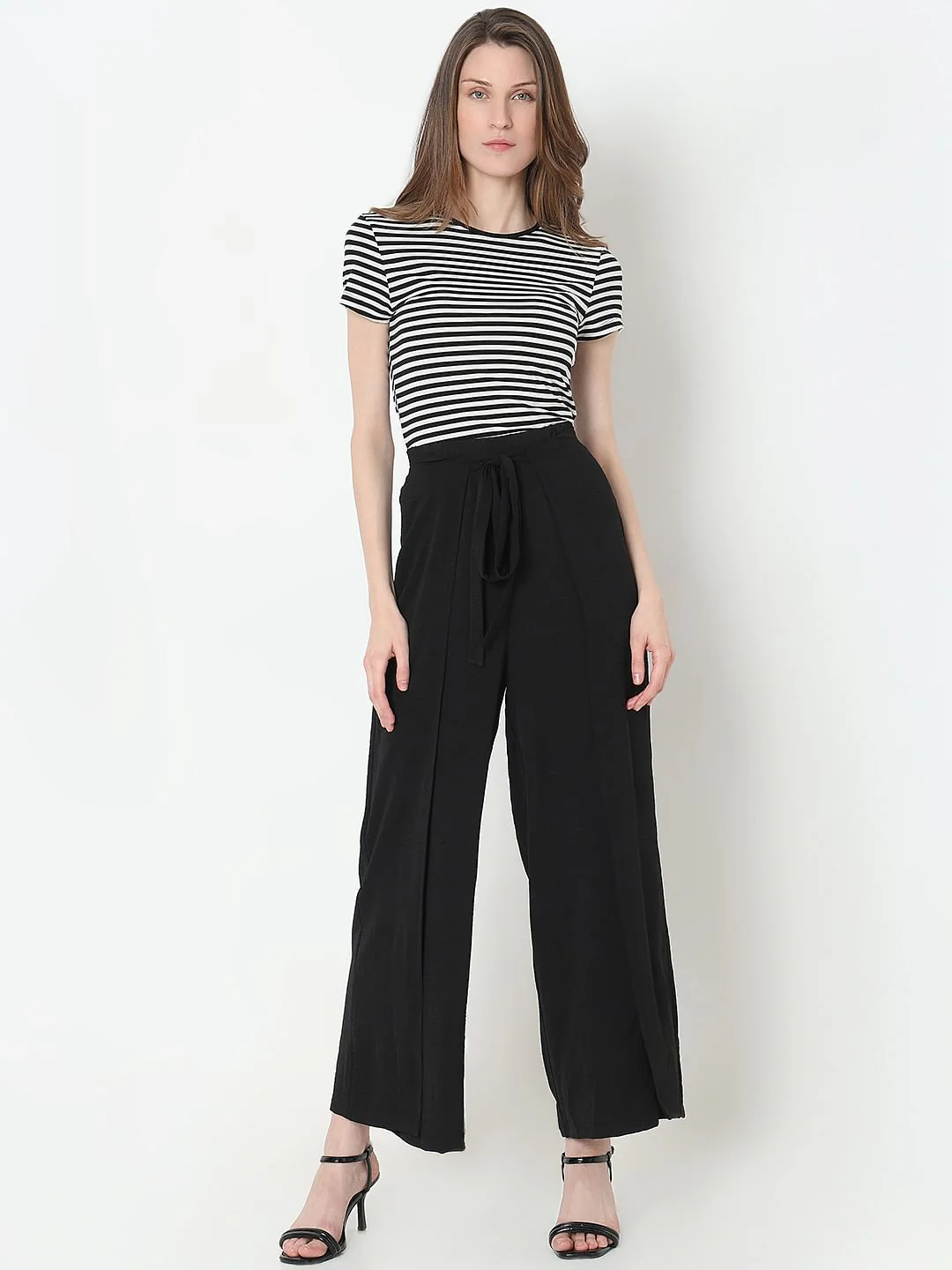 Black High Rise Straight Fit Pants - Image 5