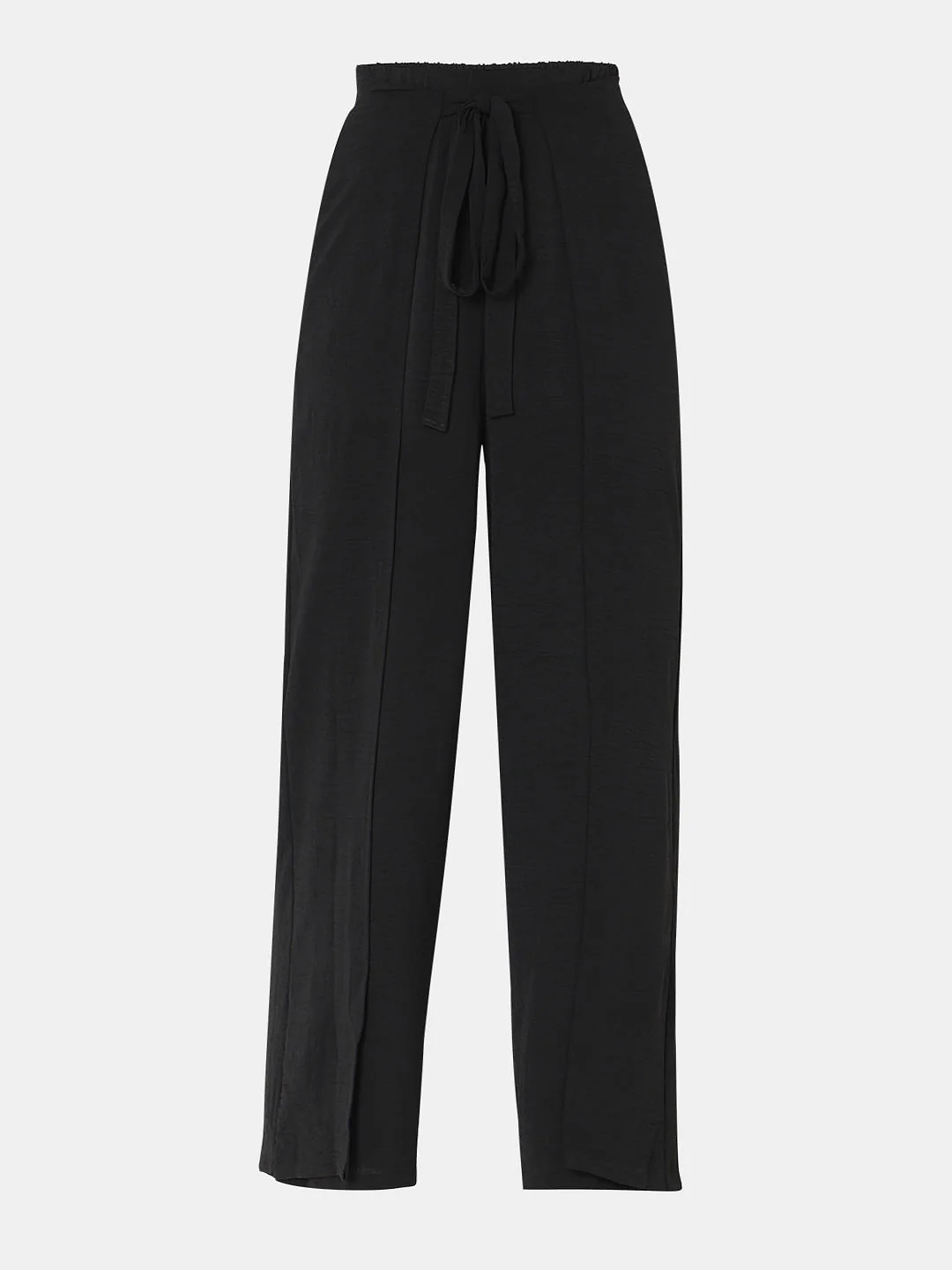 Black High Rise Straight Fit Pants - Image 7