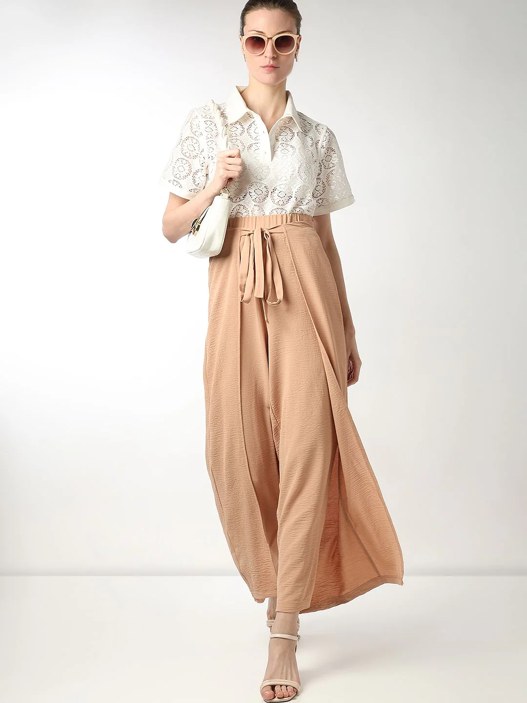Nude High Rise Flared Pants