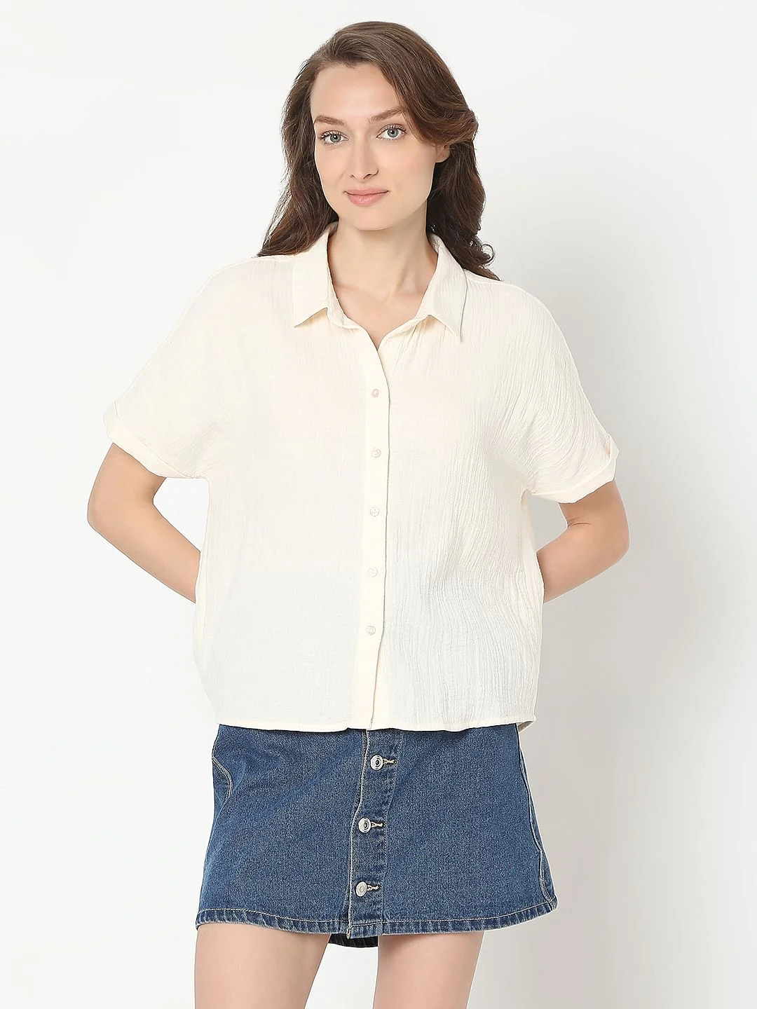 Off-White Short Sleeves Cotton Shirt - Image 2
