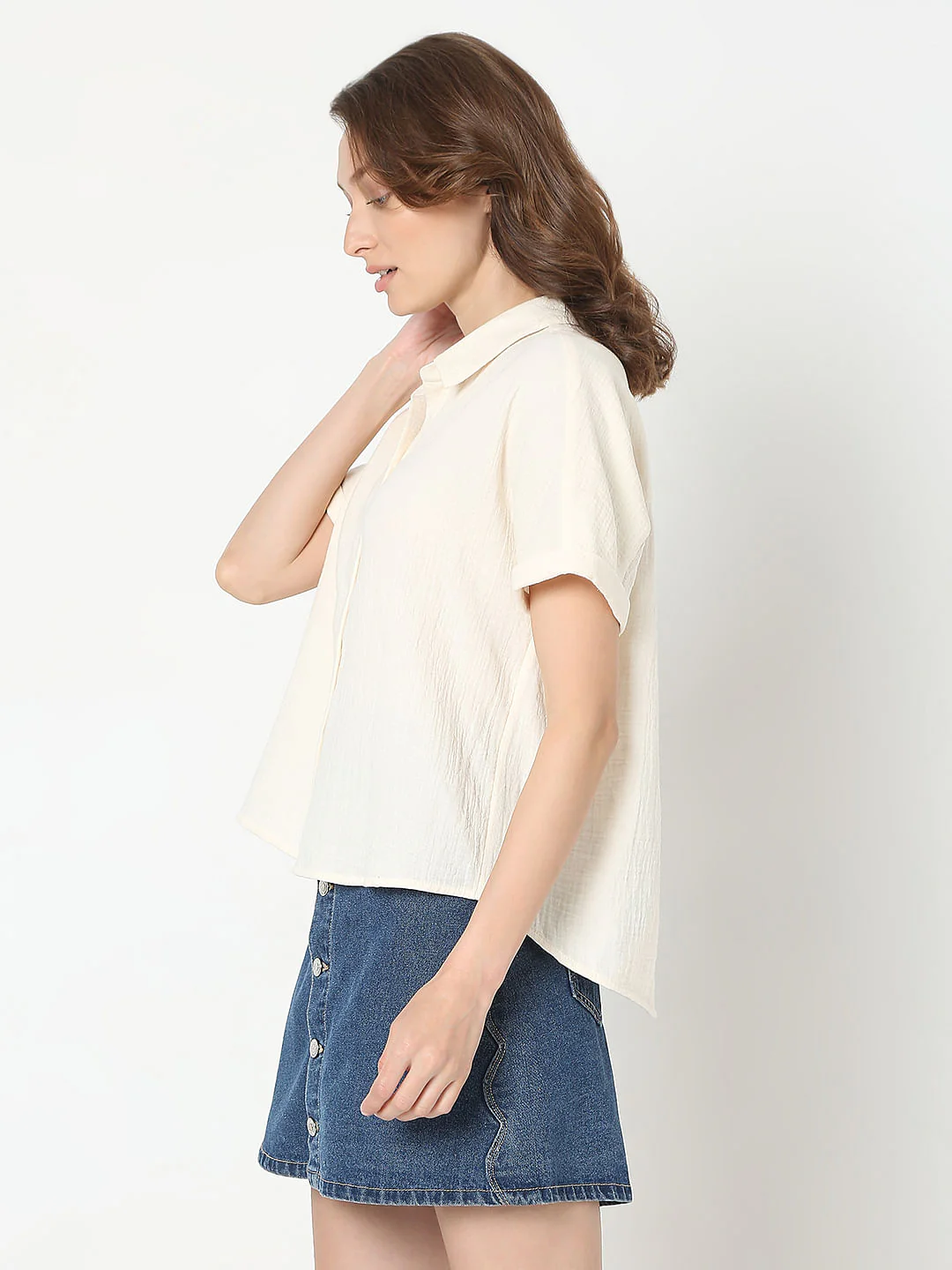 Off-White Short Sleeves Cotton Shirt - Image 3