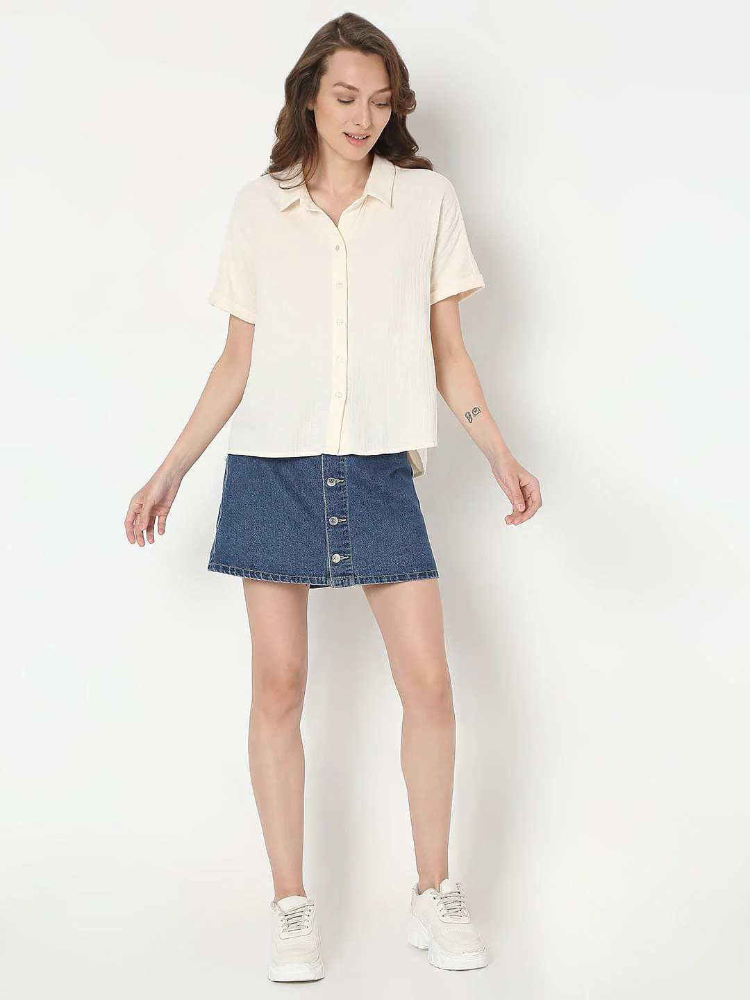 Off-White Short Sleeves Cotton Shirt - Image 5