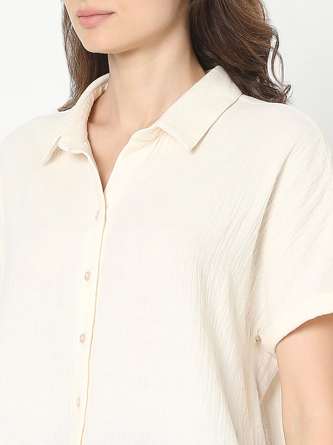 Off-White Short Sleeves Cotton Shirt - Image 8