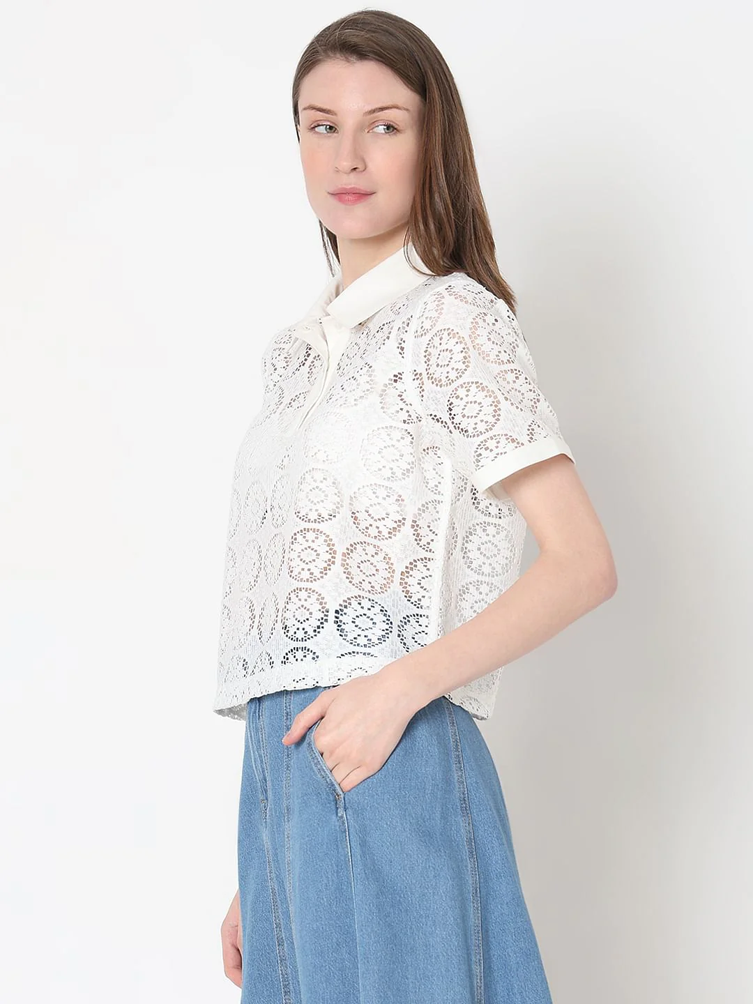 White Lace Polo - Image 3