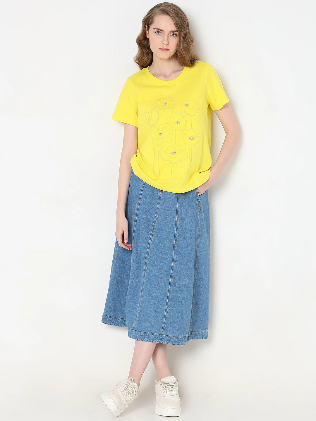 Yellow Cotton Printed T-Shirt - Image 5