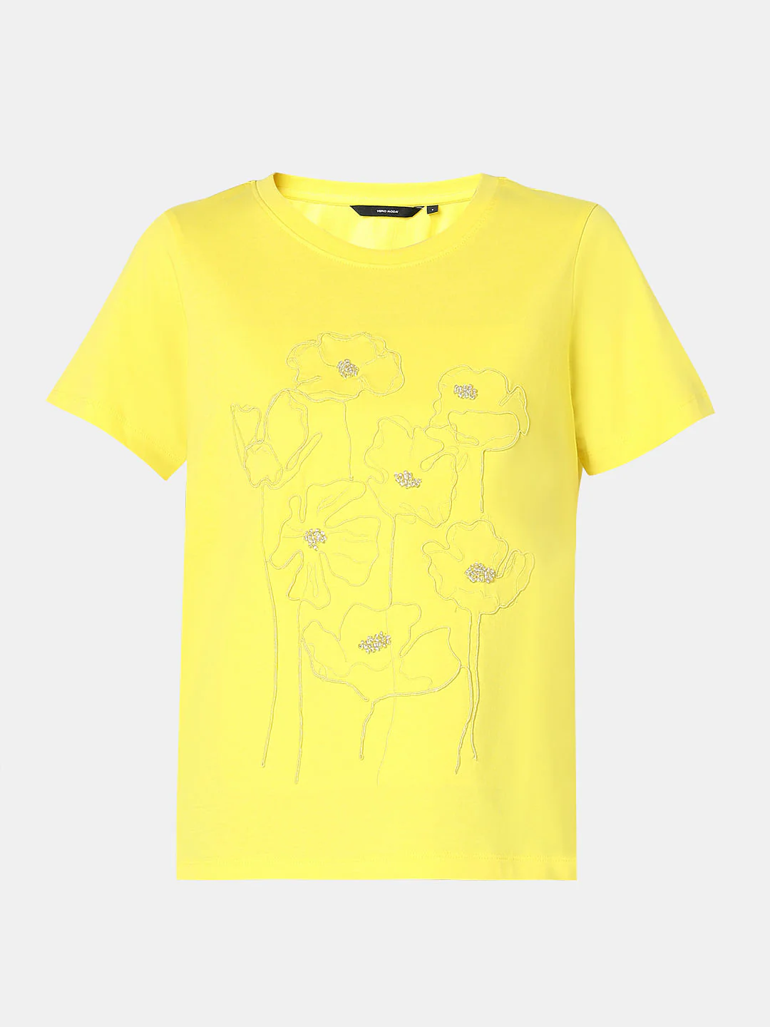 Yellow Cotton Printed T-Shirt - Image 7