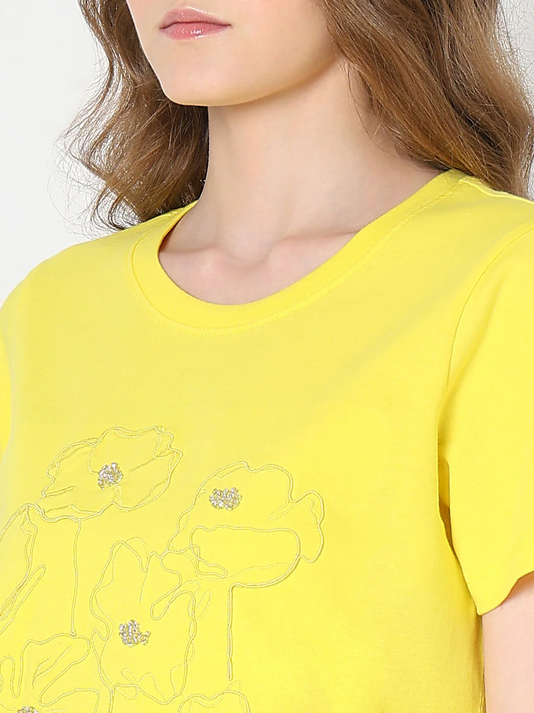 Yellow Cotton Printed T-Shirt - Image 8