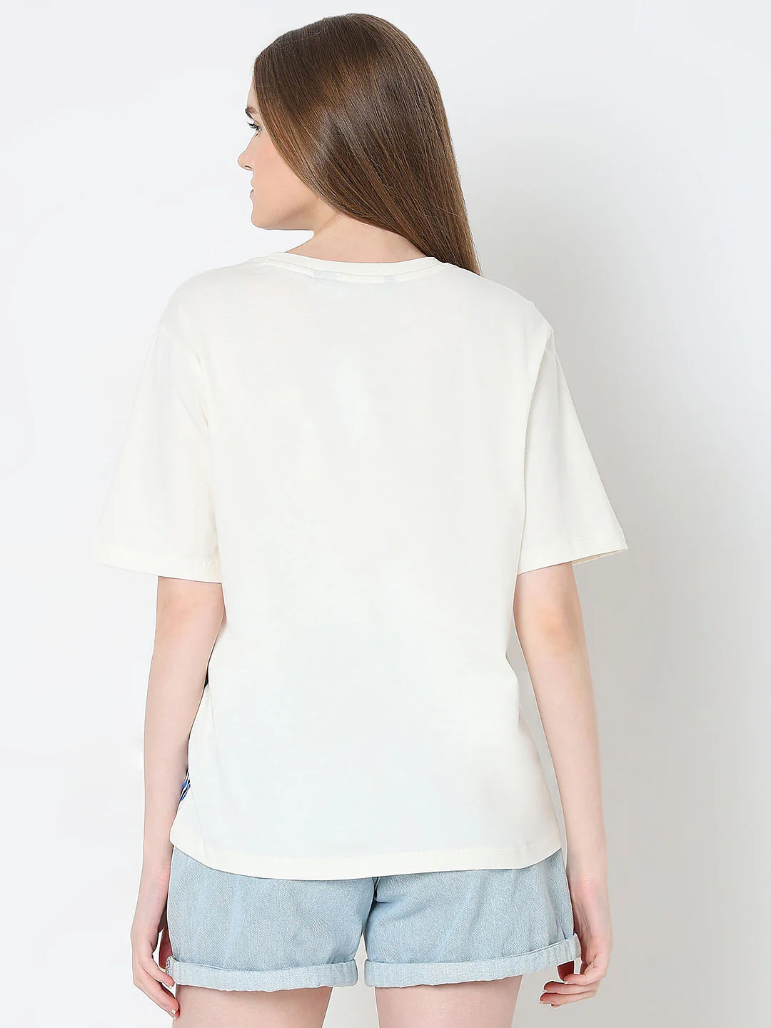 White Cotton Printed T-Shirt - Image 4