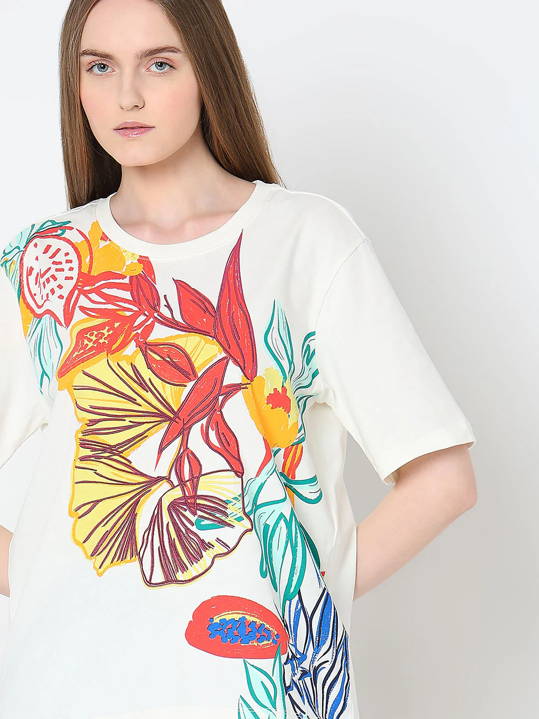 White Cotton Printed T-Shirt - Image 6