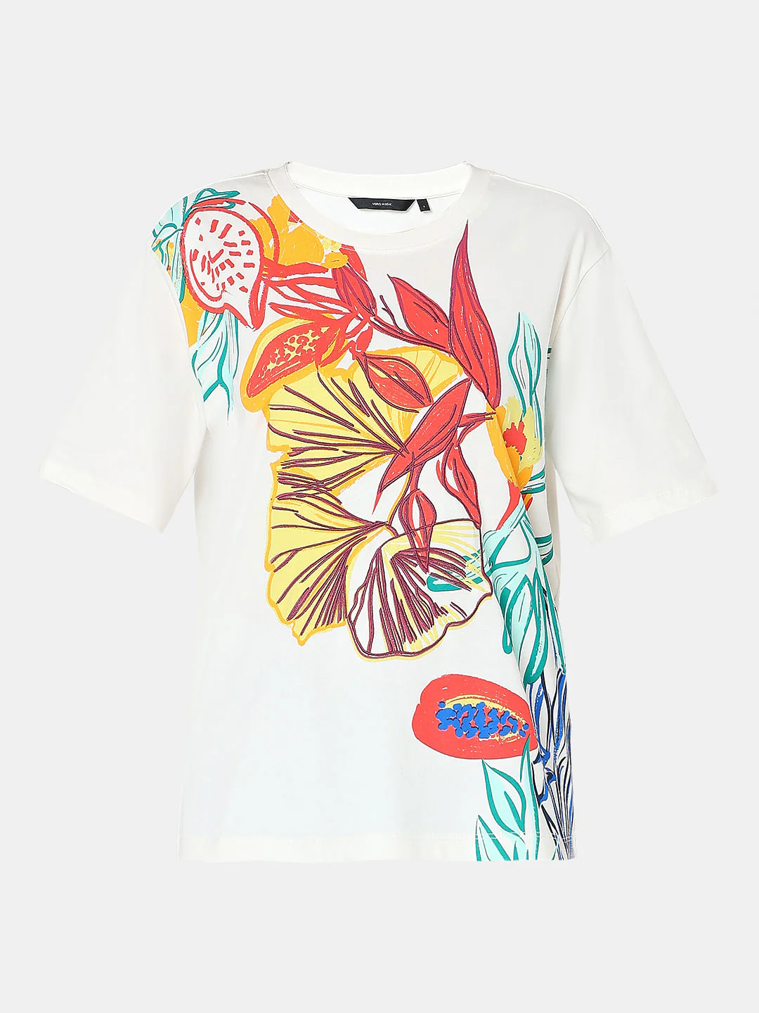 White Cotton Printed T-Shirt - Image 7