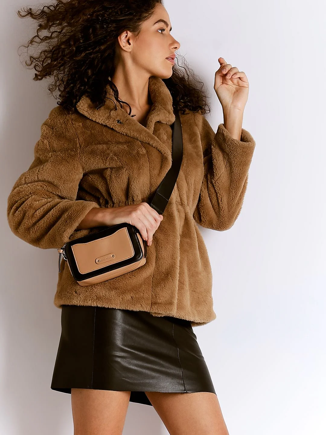 Black Colourblocked Sling Bag