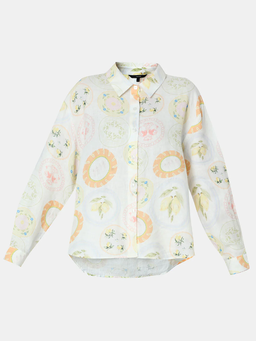 Off-White Printed Linen Co-Ord Set Shirt - Image 7