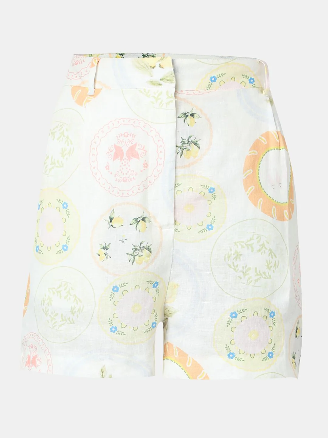 Off-White Printed Linen Co-Ord Set Shorts - Image 7