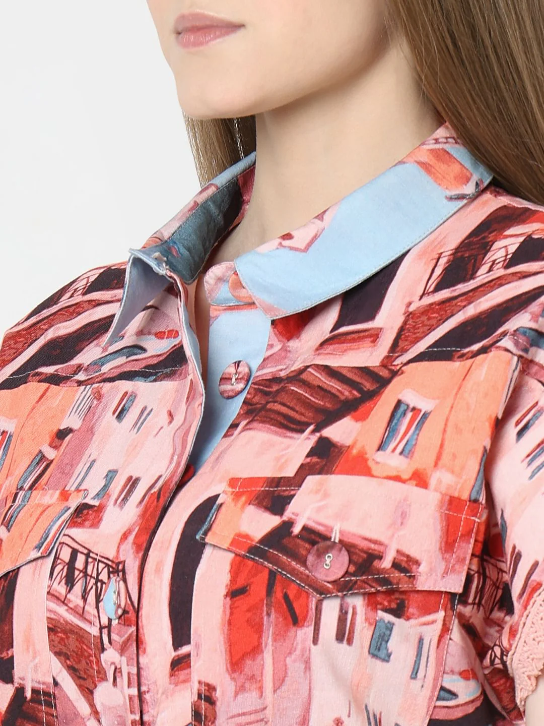 Pink Amalfi Coast Print Playsuit - Image 8