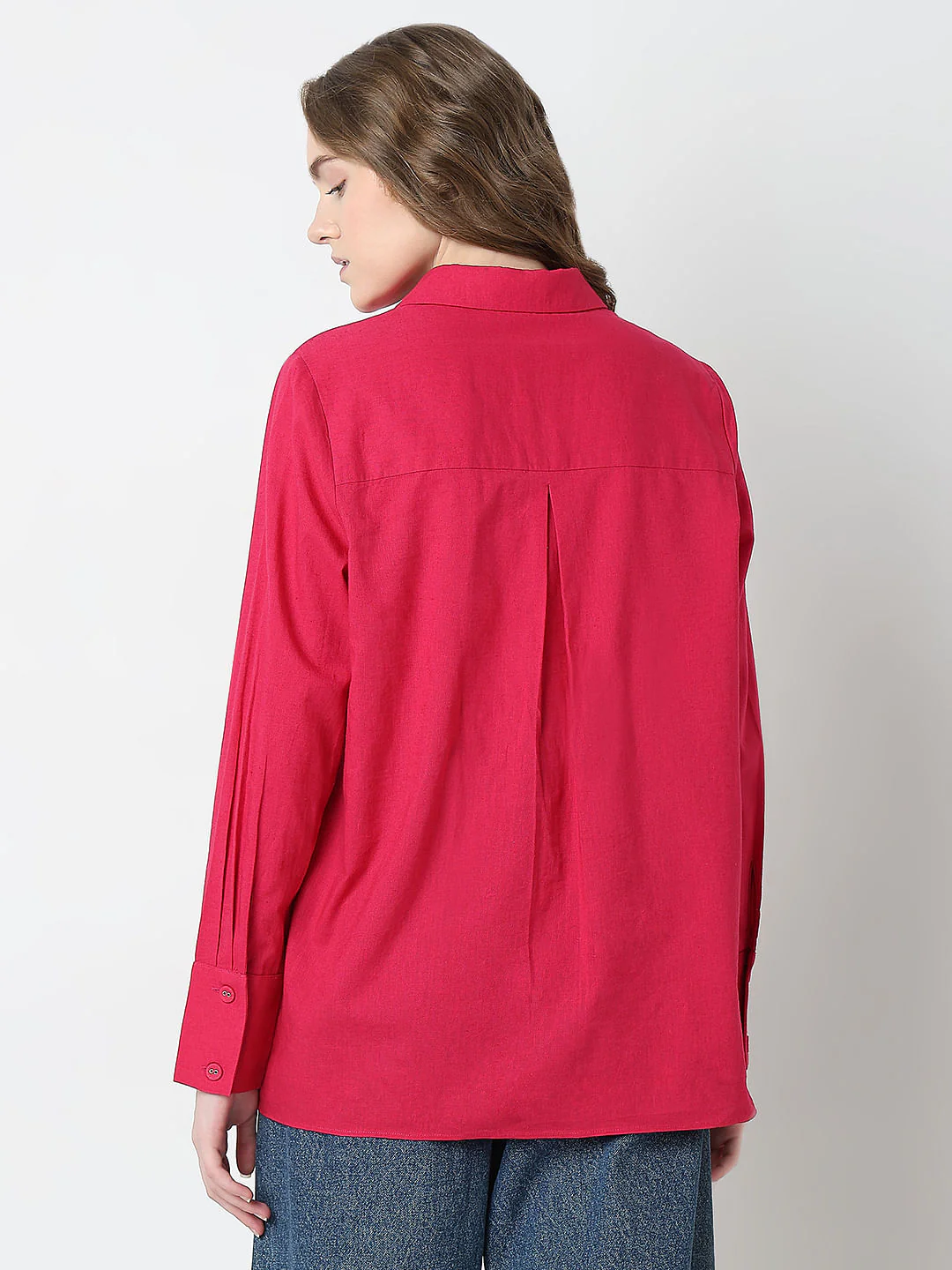 Red Concealed Placket Shirt - Image 4