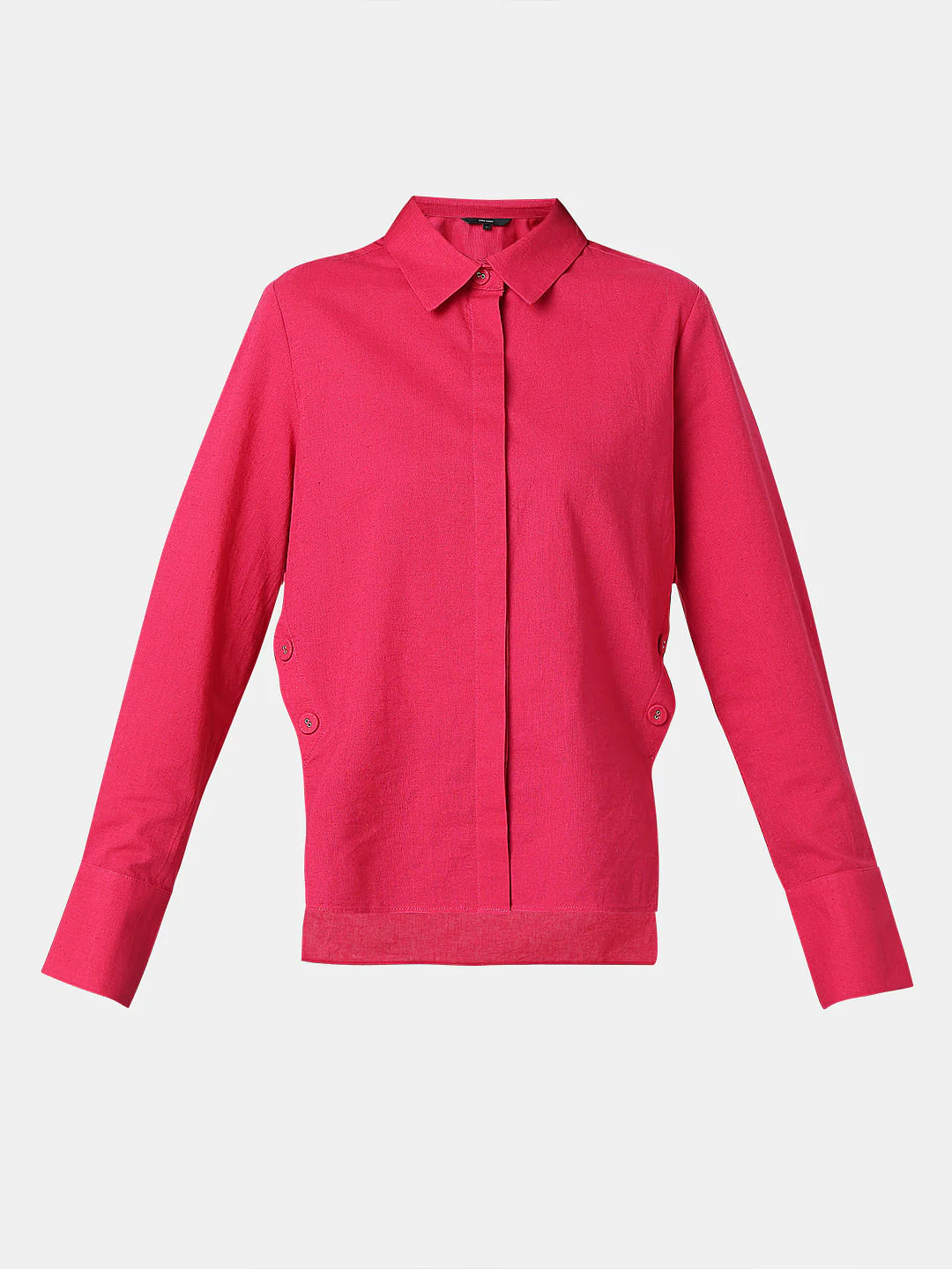 Red Concealed Placket Shirt - Image 7