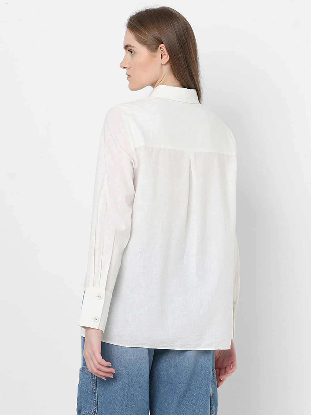 White Concealed Placket Shirt - Image 4