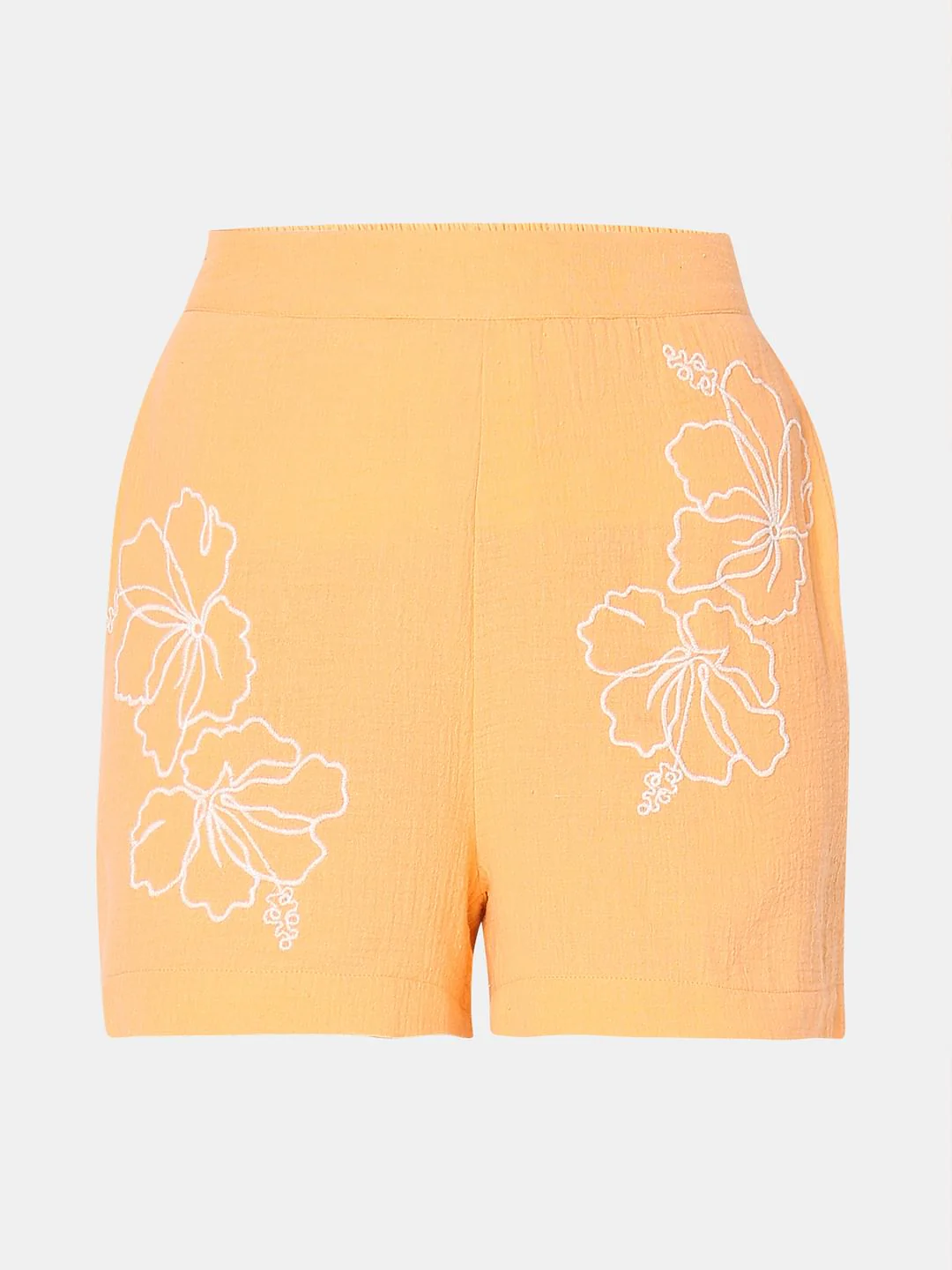 Orange Embroidered Co-Ord Set Shorts - Image 7