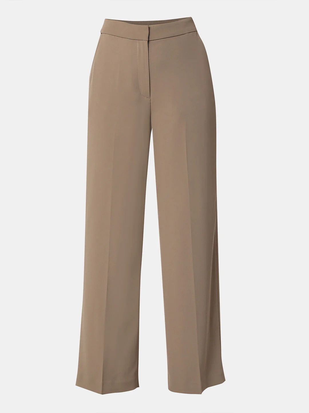 Beige High Rise Straight Fit Pants - Image 7