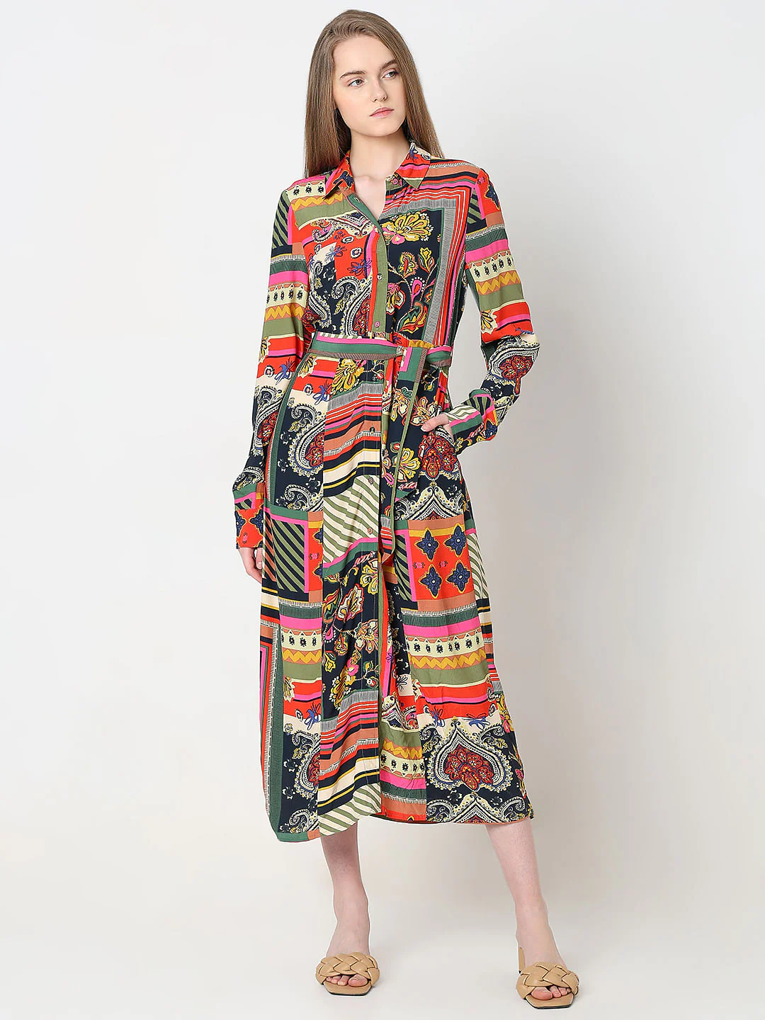Multi-Colour Printed Shirt Dress - Image 2