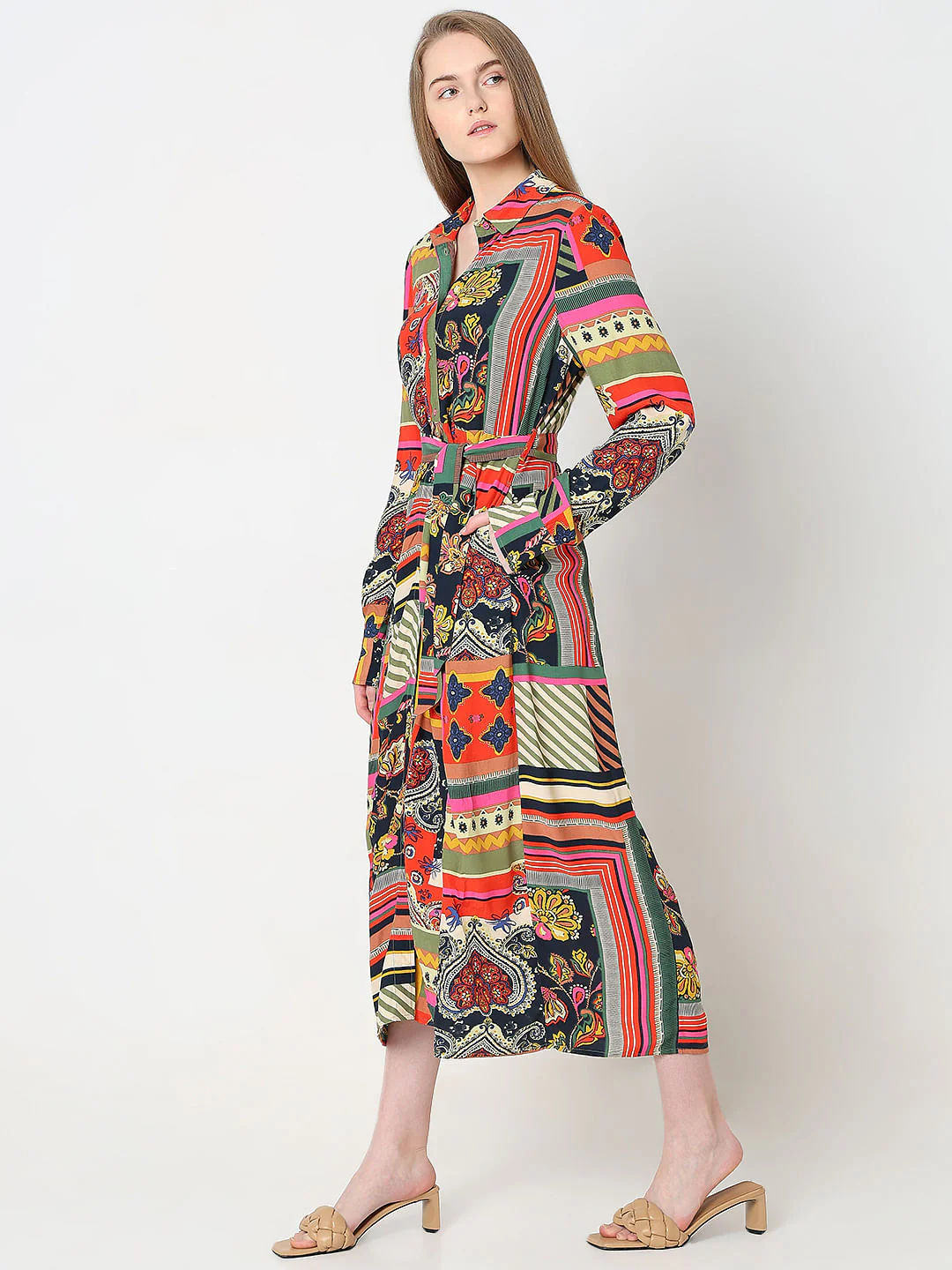Multi-Colour Printed Shirt Dress - Image 3