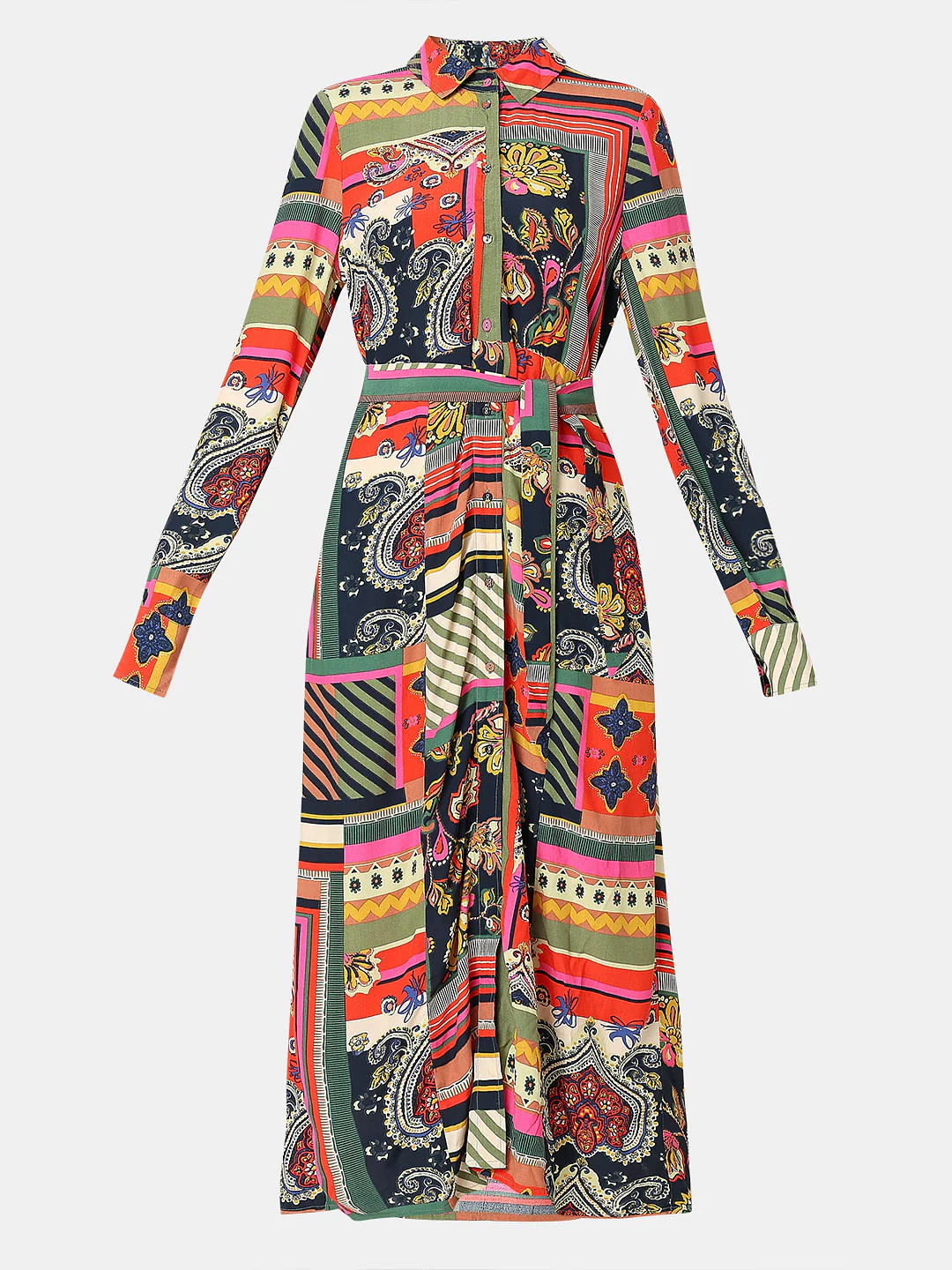 Multi-Colour Printed Shirt Dress - Image 7