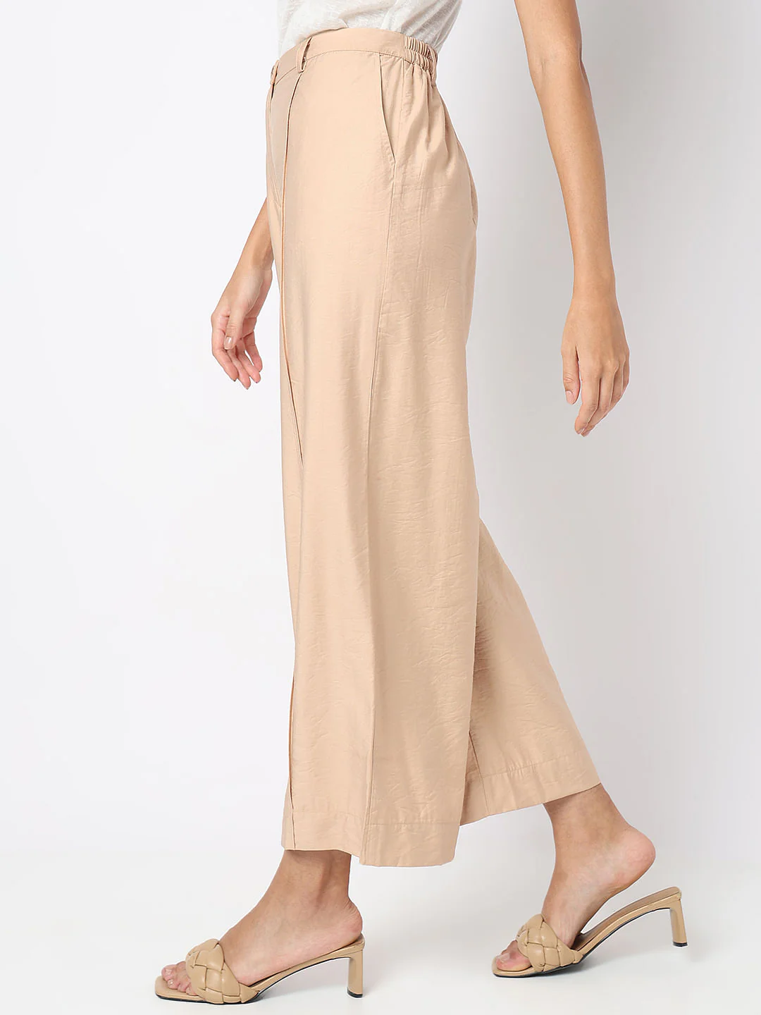 Beige High Rise Pants - Image 3