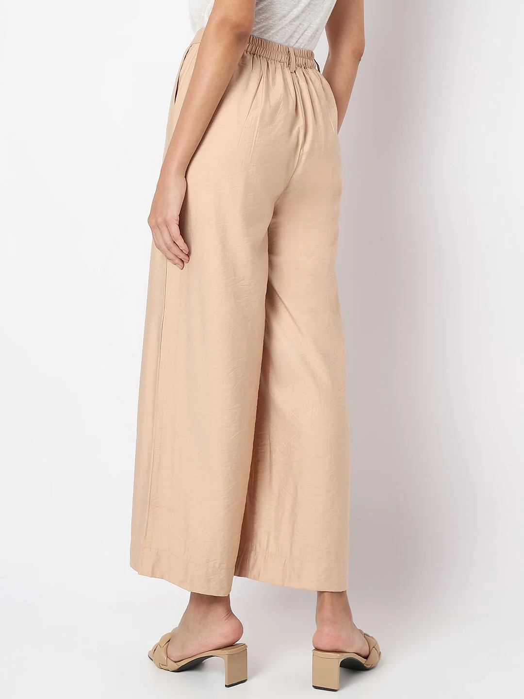 Beige High Rise Pants - Image 4
