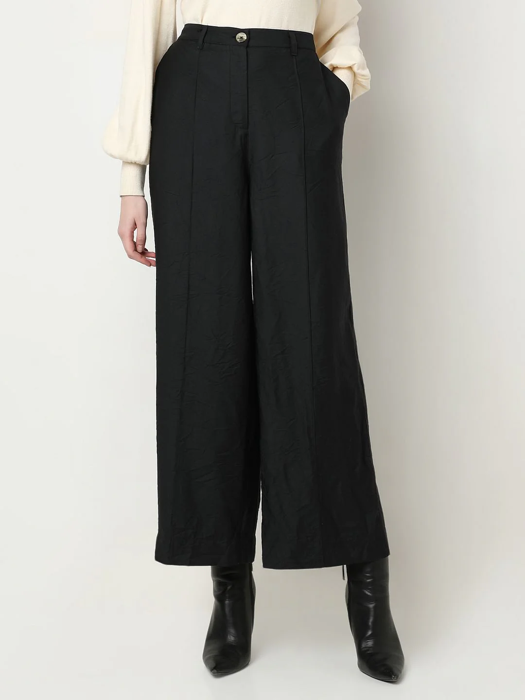 Black High Rise Pants - Image 2