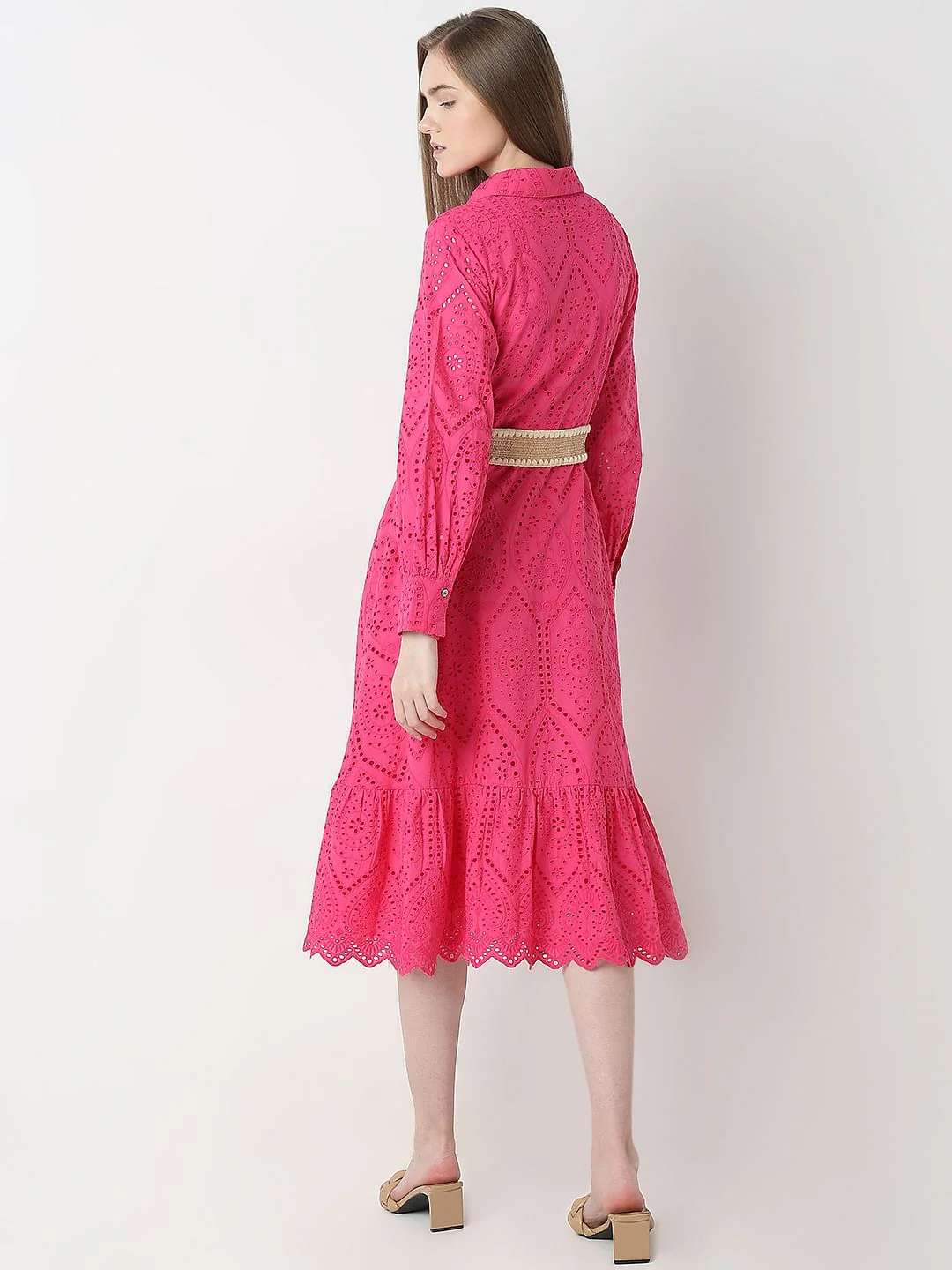 Pink Schiffli Shirt Dress - Image 4