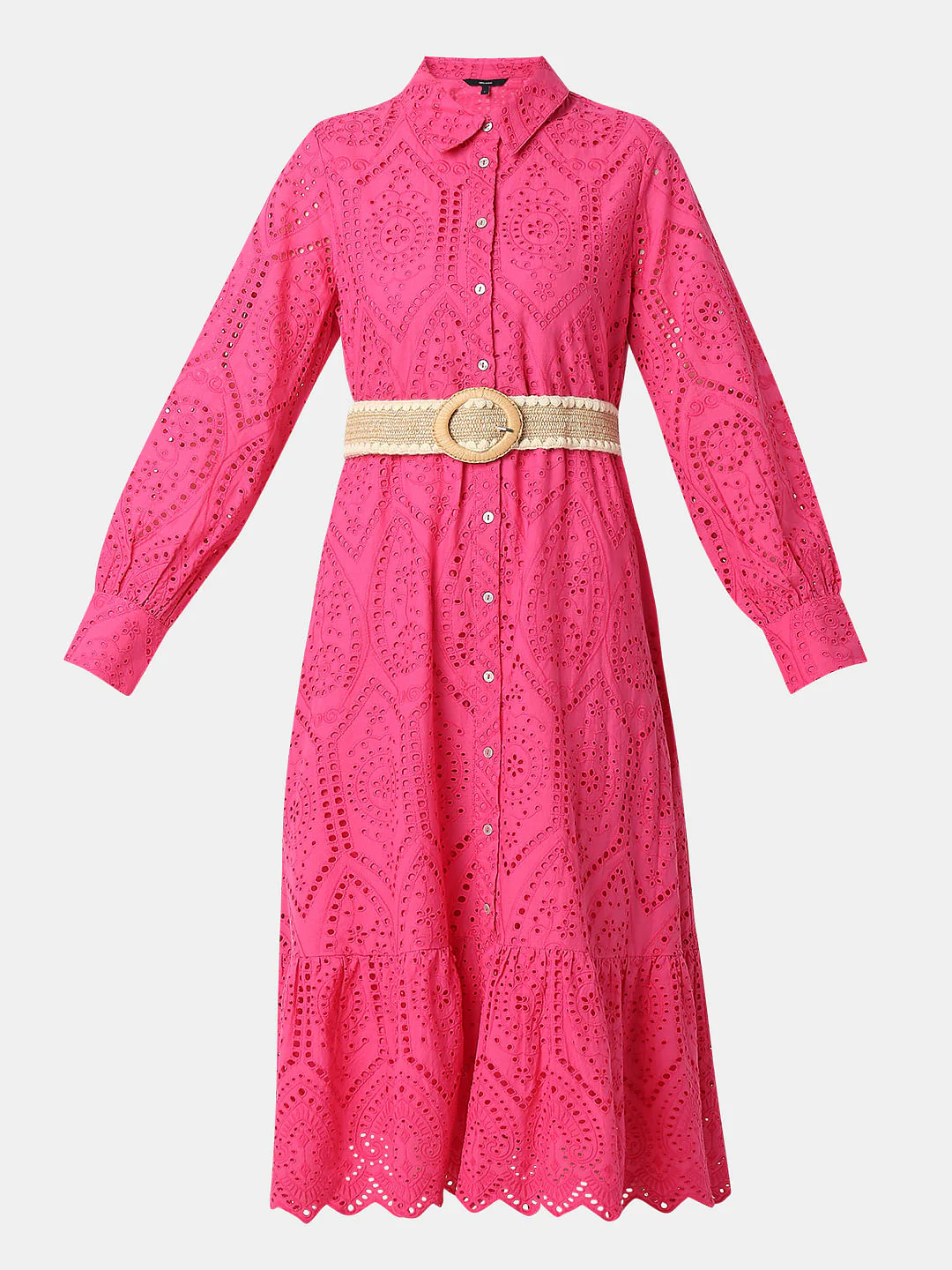 Pink Schiffli Shirt Dress - Image 7