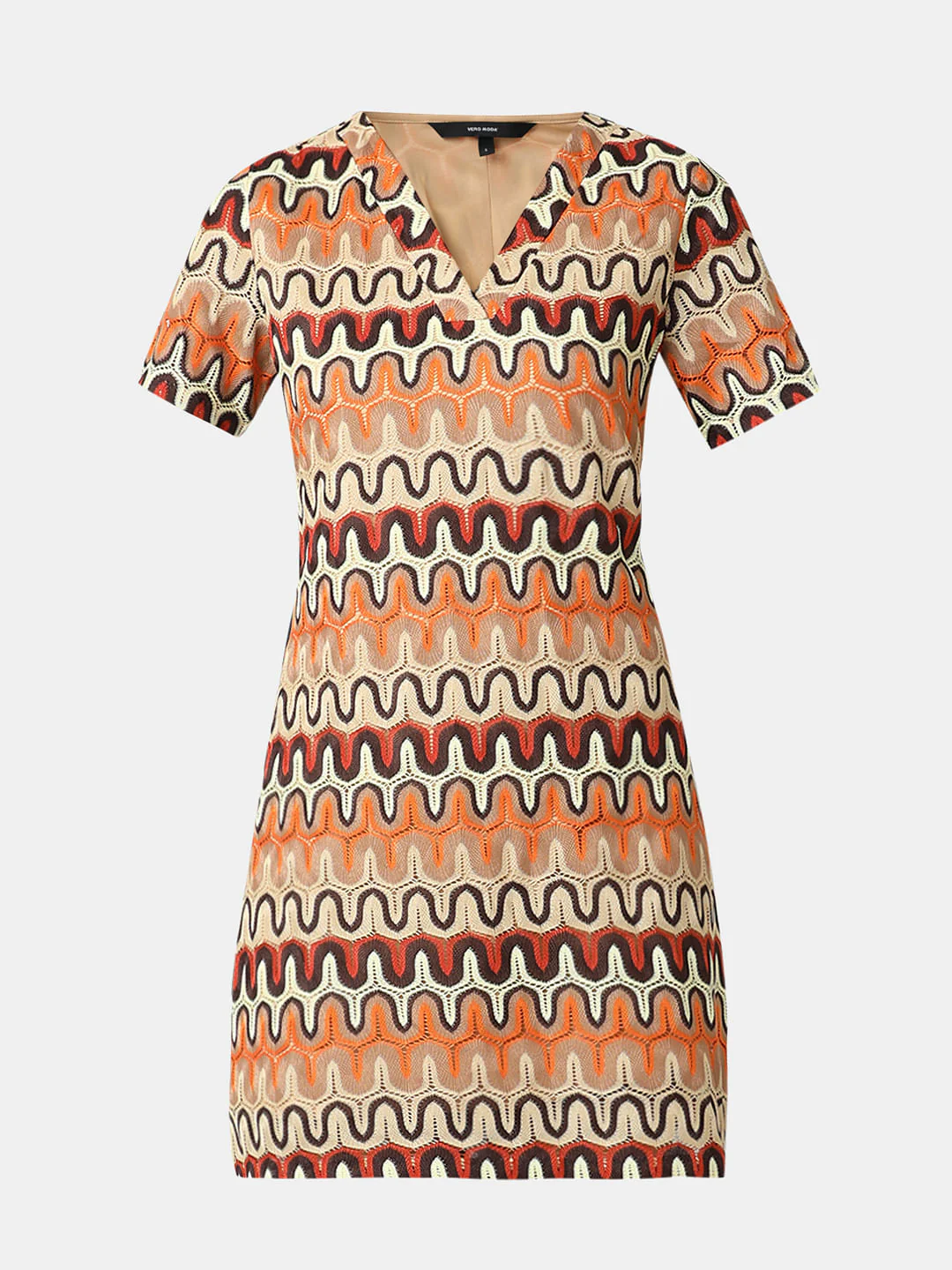 Orange Printed Mini Dress - Image 7