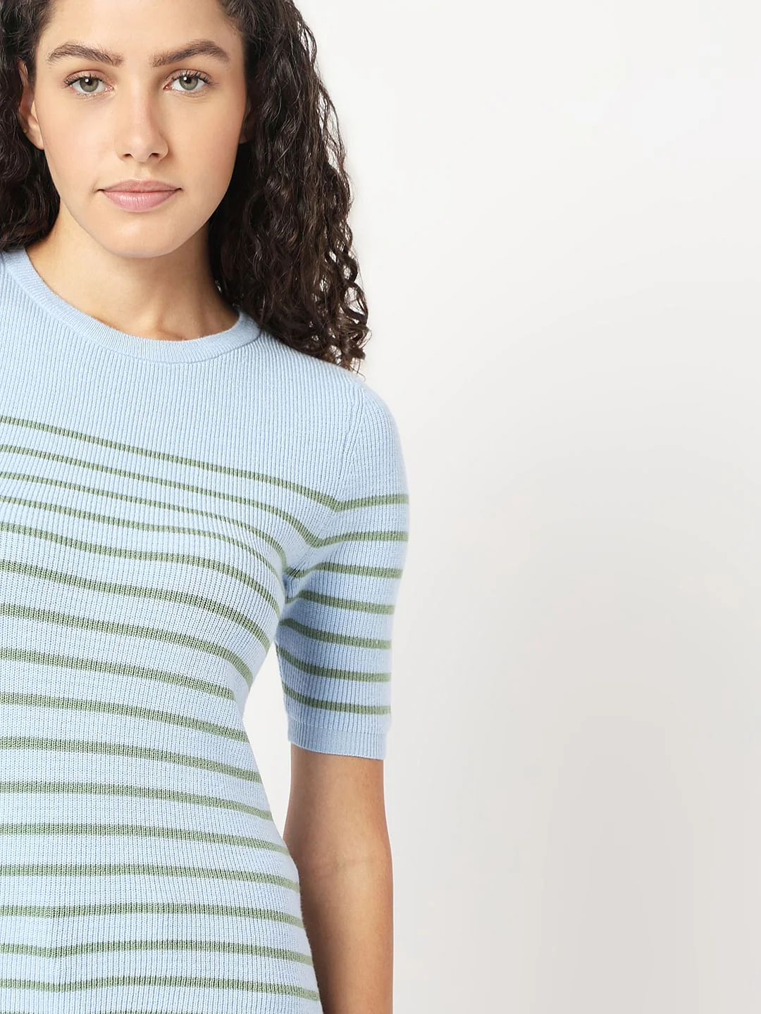 Blue Striped Knit Top - Image 6