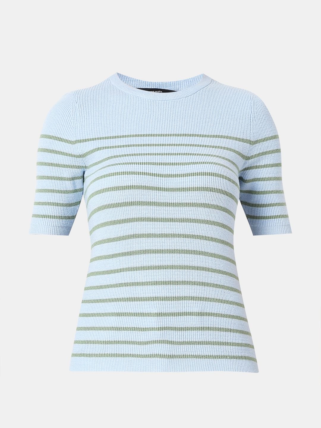 Blue Striped Knit Top - Image 7