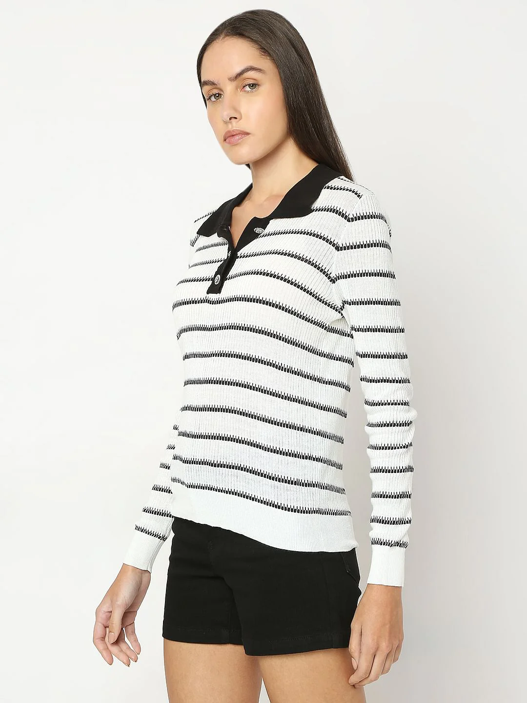 White Polo Neck Top - Image 3