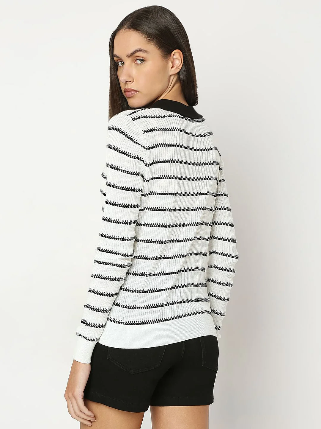 White Polo Neck Top - Image 4