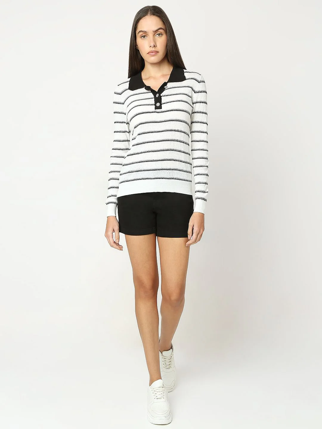 White Polo Neck Top - Image 5