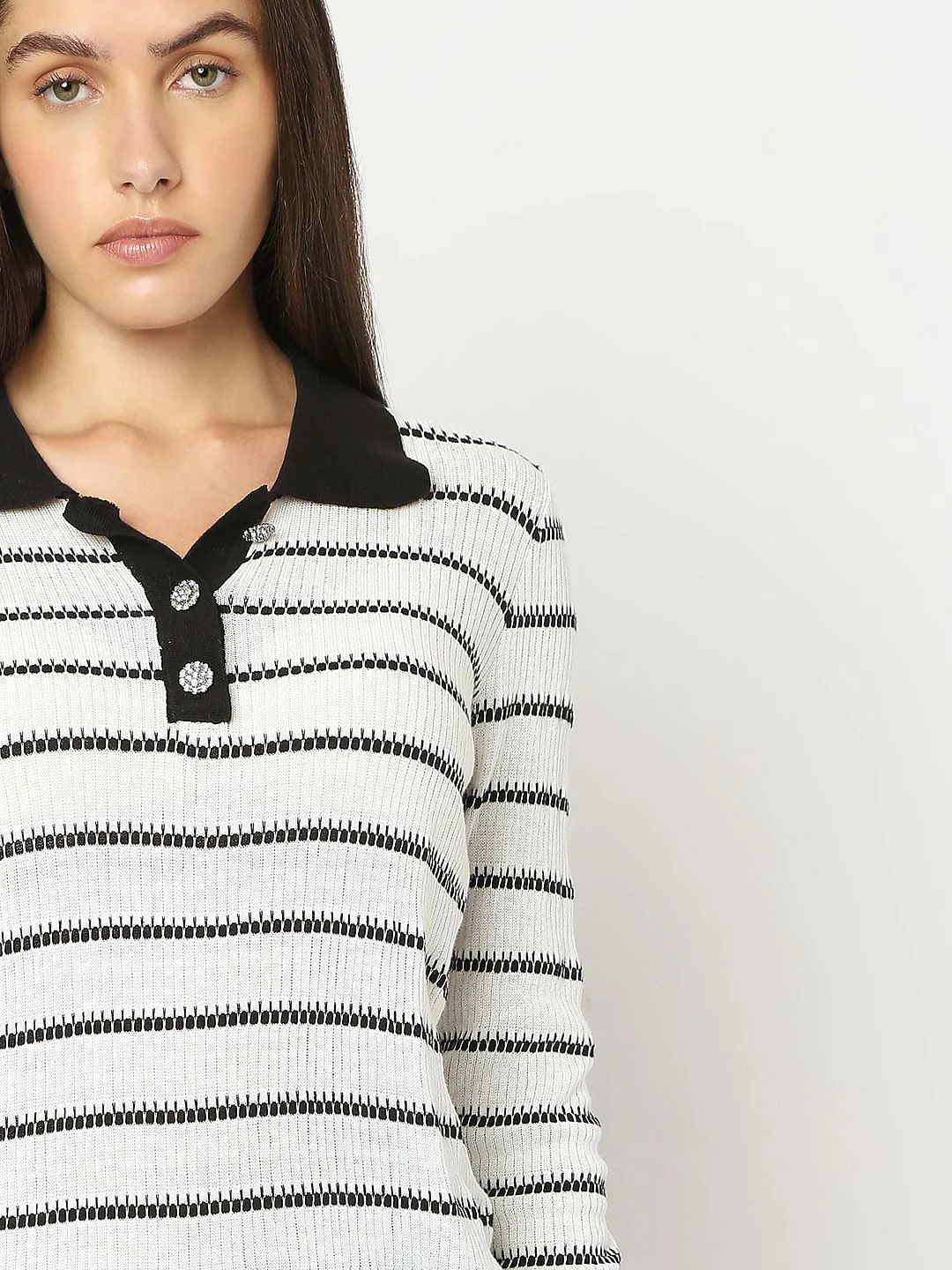 White Polo Neck Top - Image 6