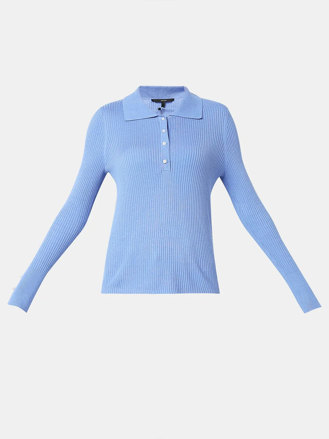 Blue Polo Neck Top - Image 7