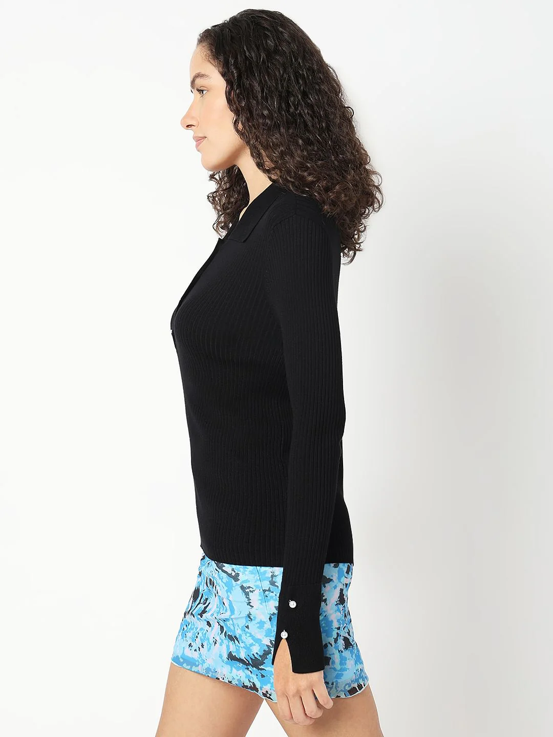 Black Polo Neck Top - Image 3