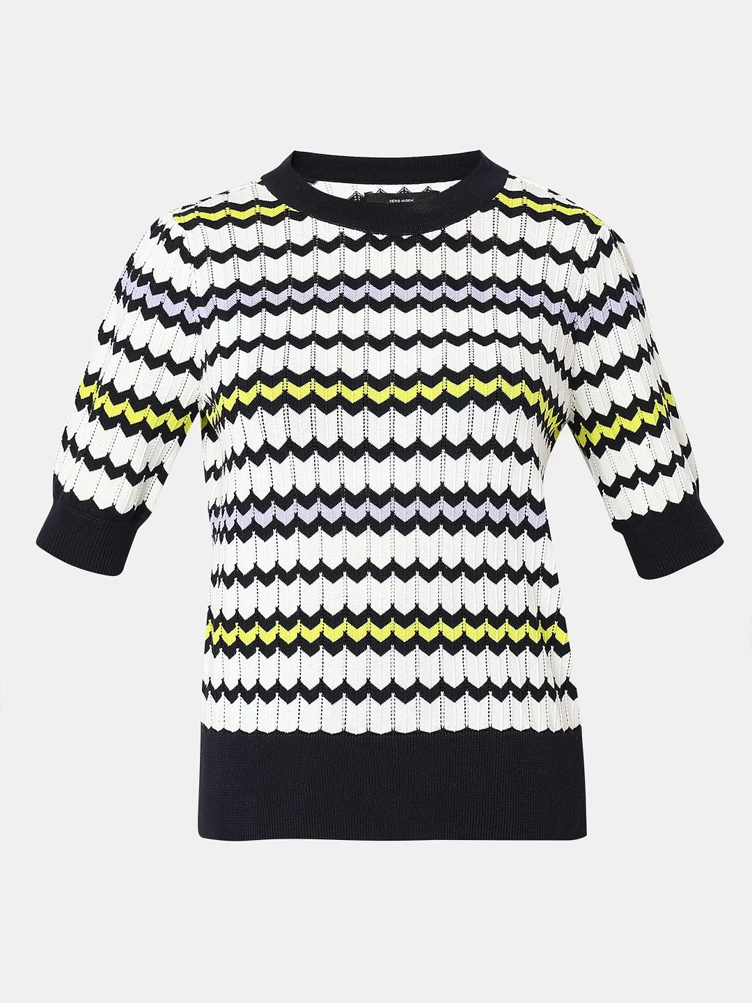 White Printed Knit Top - Image 7