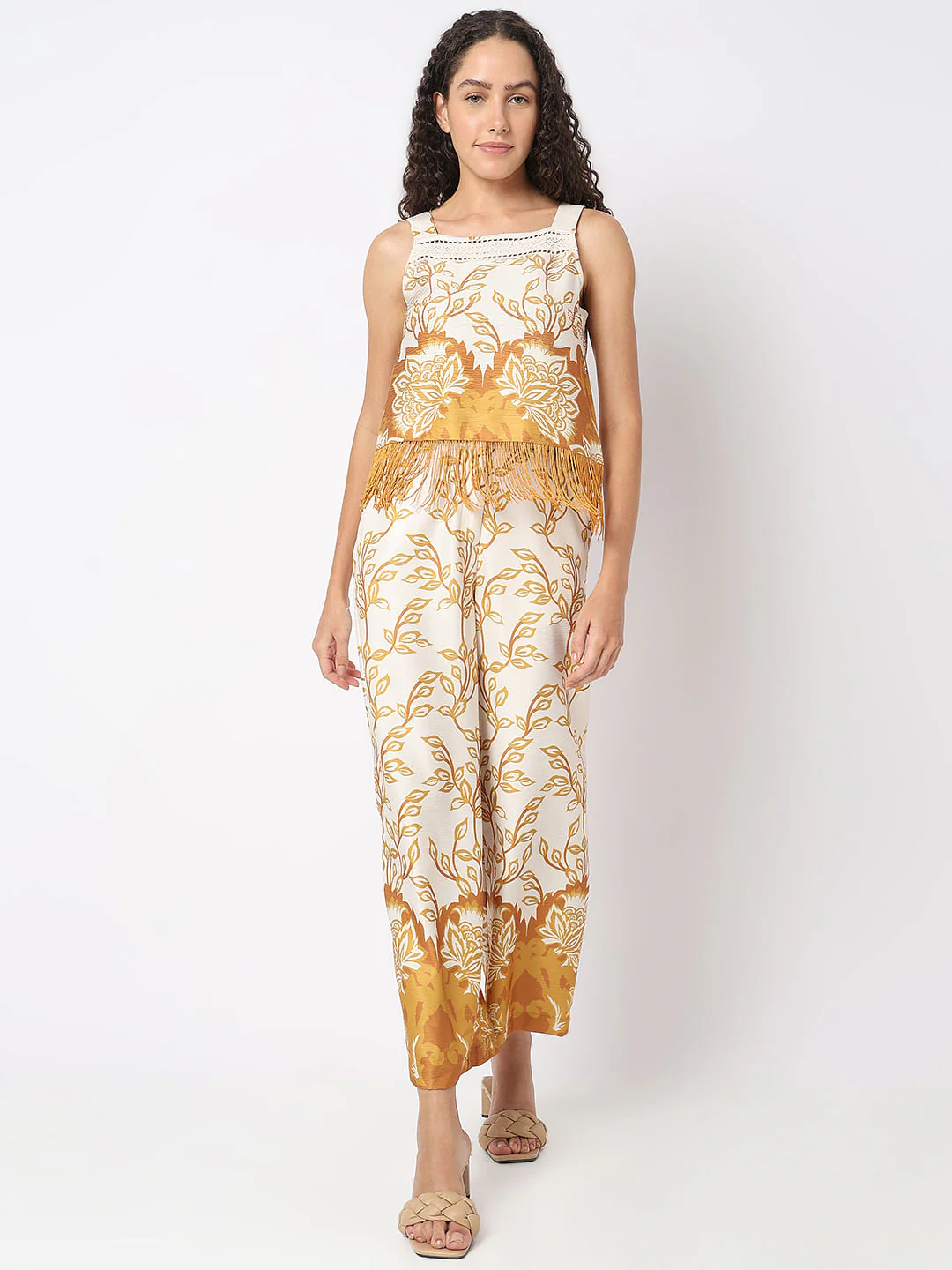 Off-White Abstract Print Co-Ord Set Top - Image 5