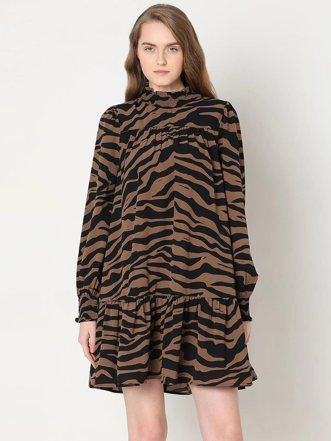 Brown Animal Print Shift Dress - Image 2
