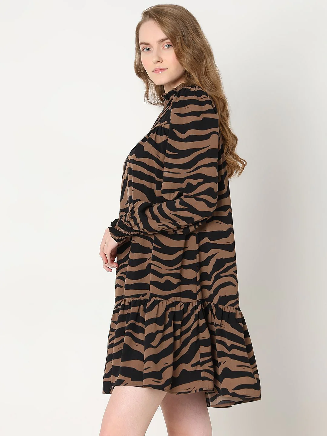 Brown Animal Print Shift Dress - Image 3