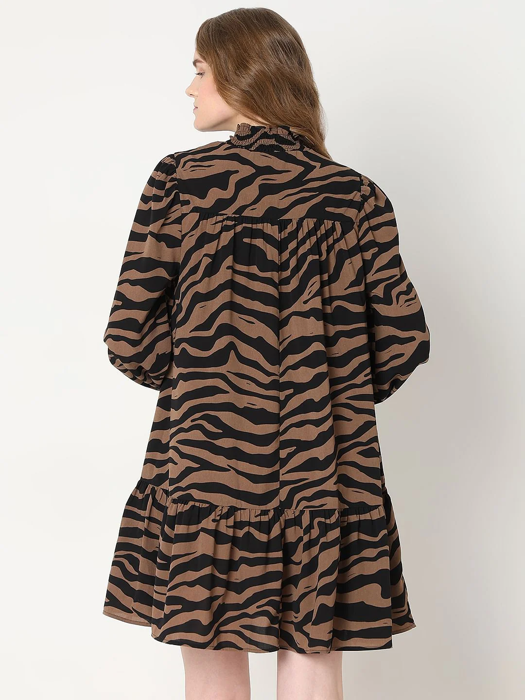 Brown Animal Print Shift Dress - Image 4
